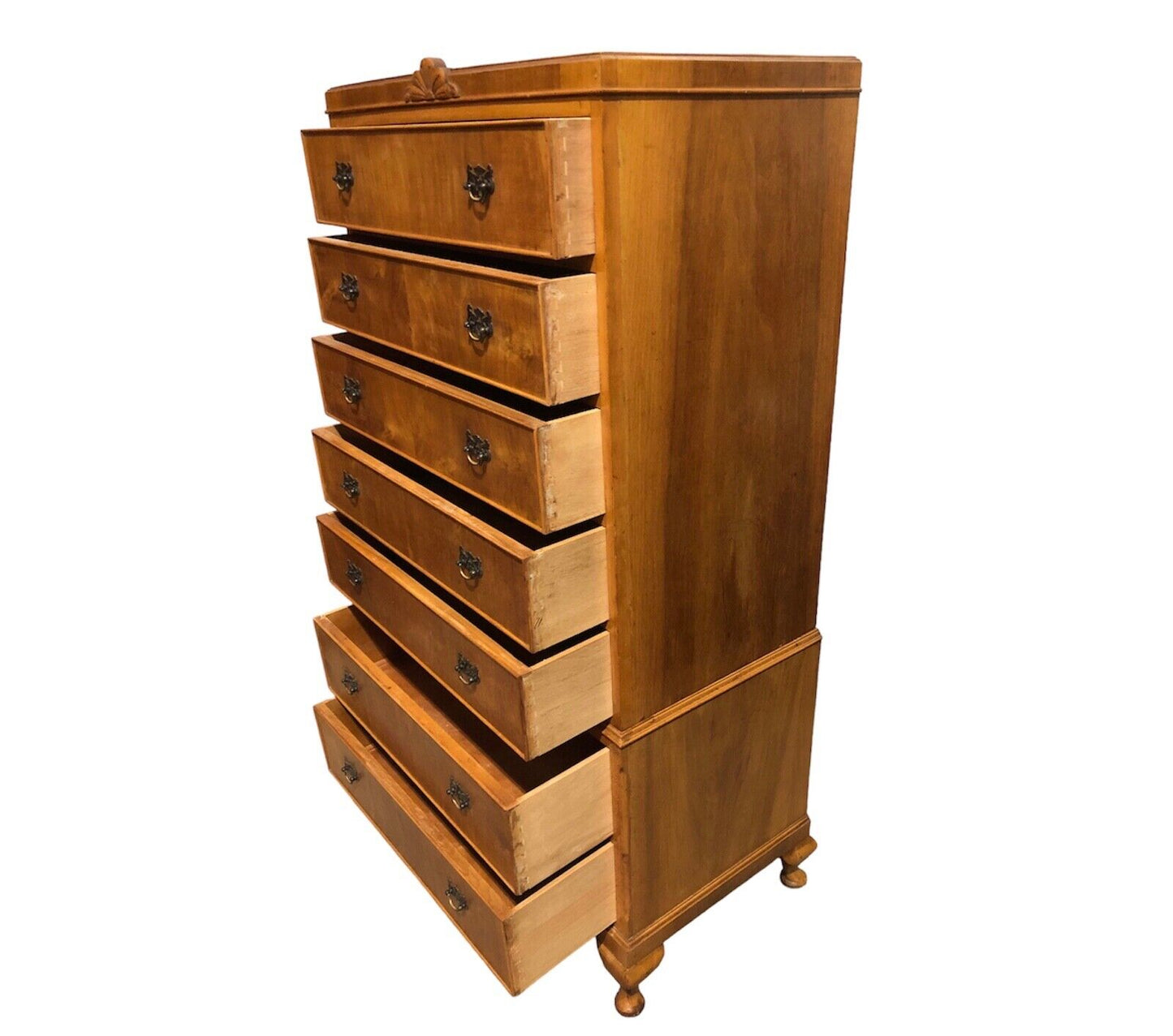 000776....Handsome Vintage Walnut Tallboy / Seven Drawer Tall Chest ( sold )