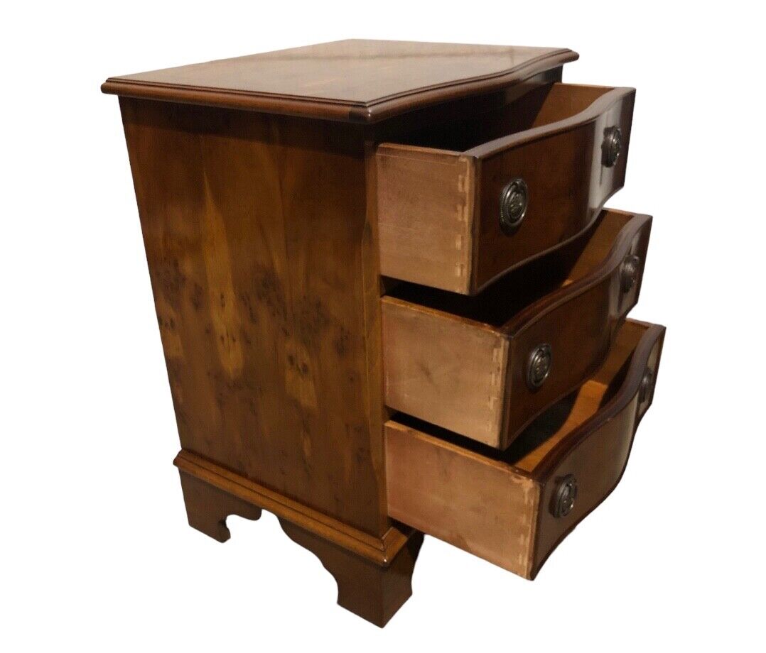 000781.....Handsome Pair Of Vintage Yew Bedside Chests / Bedside Tables( sold )