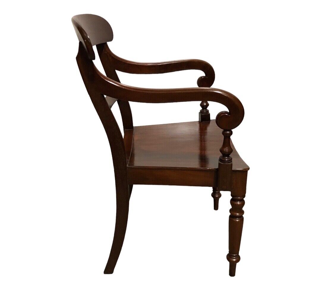 000761....Handsome Antique Regency Mahogany Carver Armchair ( sold )