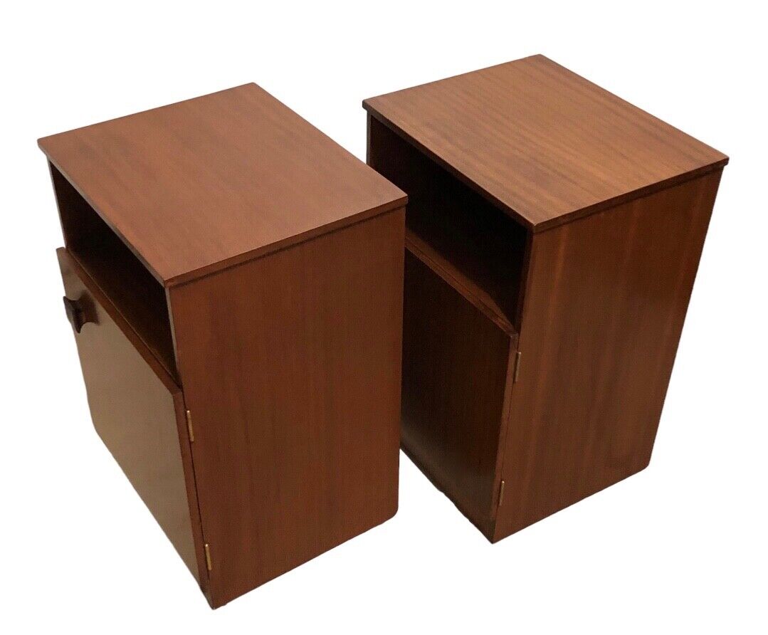 000823....Two Retro Teak Bedside Cabinets By Remploy ( sold )