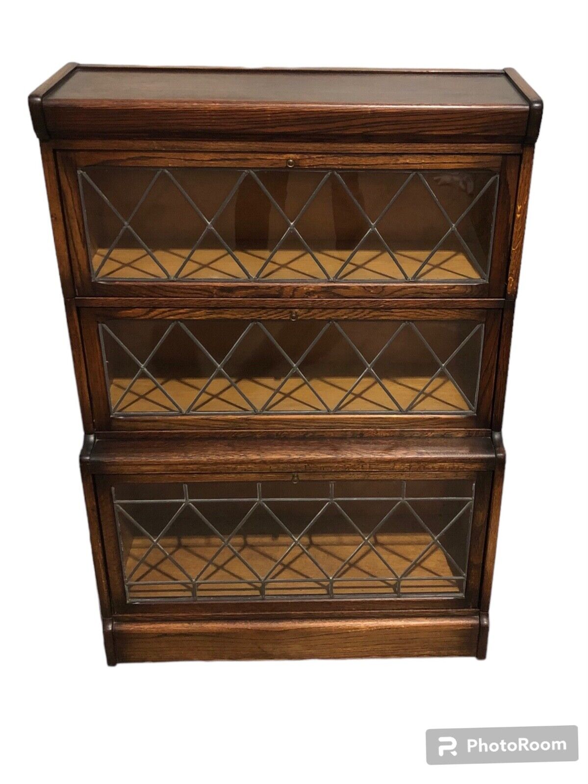 000777....Handsome Vintage Barristers Style Bookcase / Stacking Glazed Bookshelves