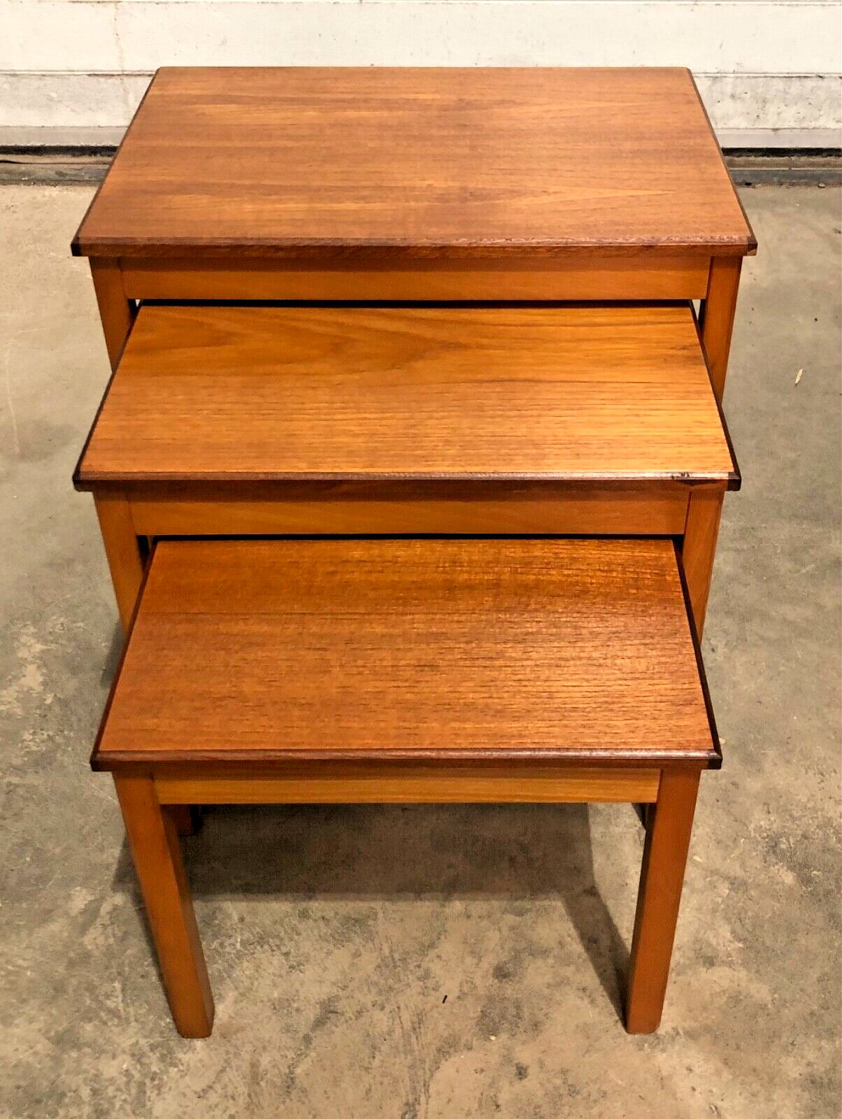 000861....Retro Teak Nest Of Tables / Danish Style Tables ( sold )