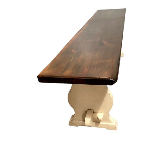 000745....Classic Vintage Bench With Painted Base ( sold )