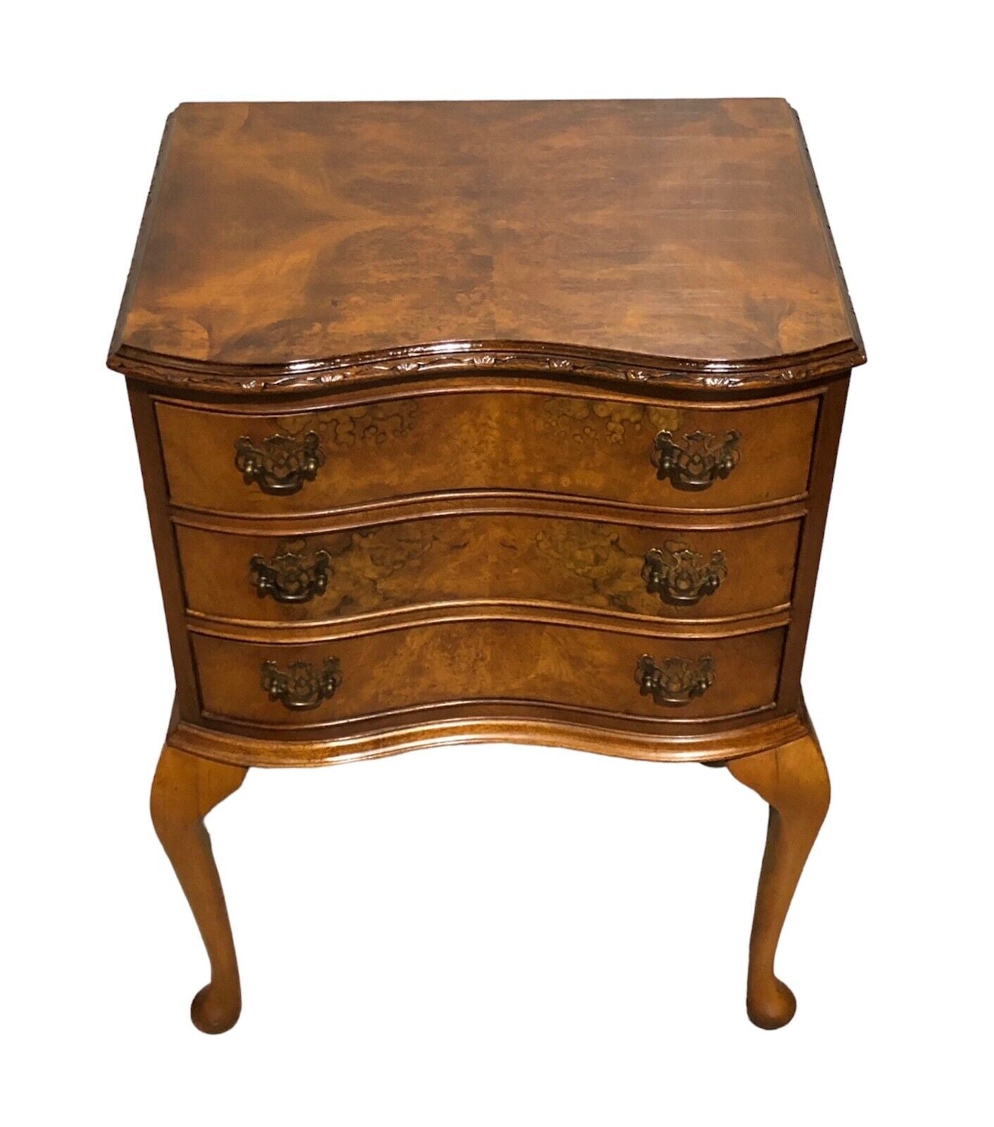 000768....Handsome Vintage Figured Walnut Bedside Chest / Lamp Table(sold )