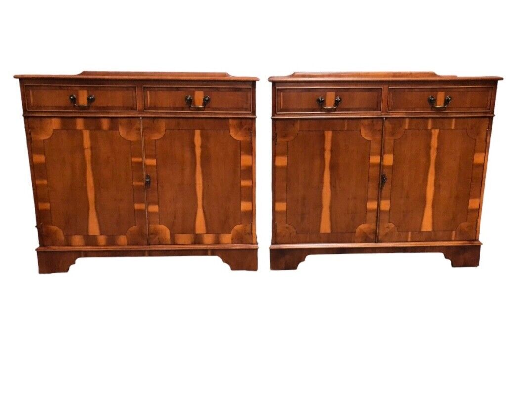 000824....Stunning Pair Of Vintage Yew Side Cabinets ( sold )