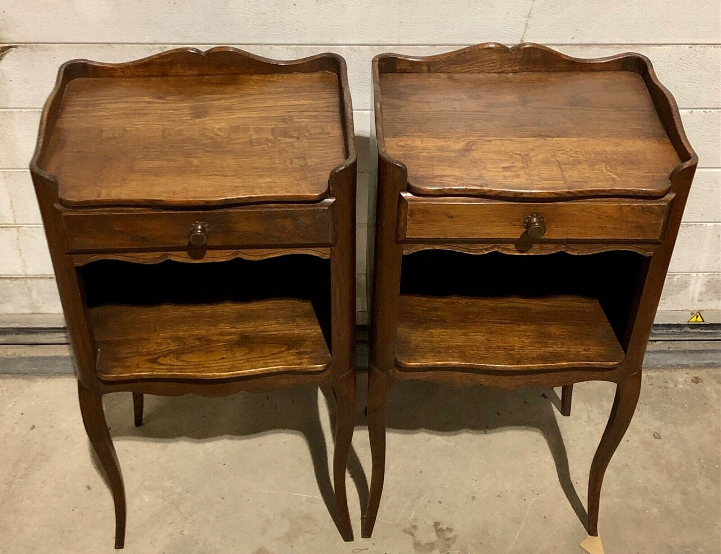 000766....Handsome Pair Of Antique French Oak Bedside Tables / Nightstands( sold )