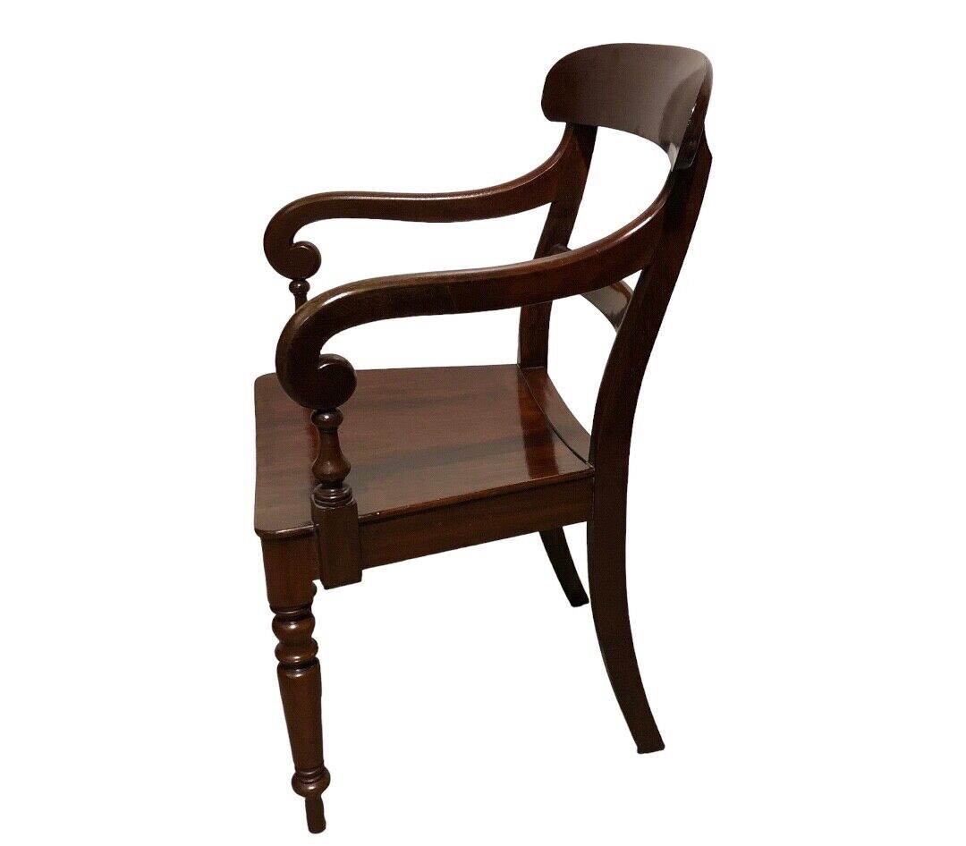 000761....Handsome Antique Regency Mahogany Carver Armchair ( sold )