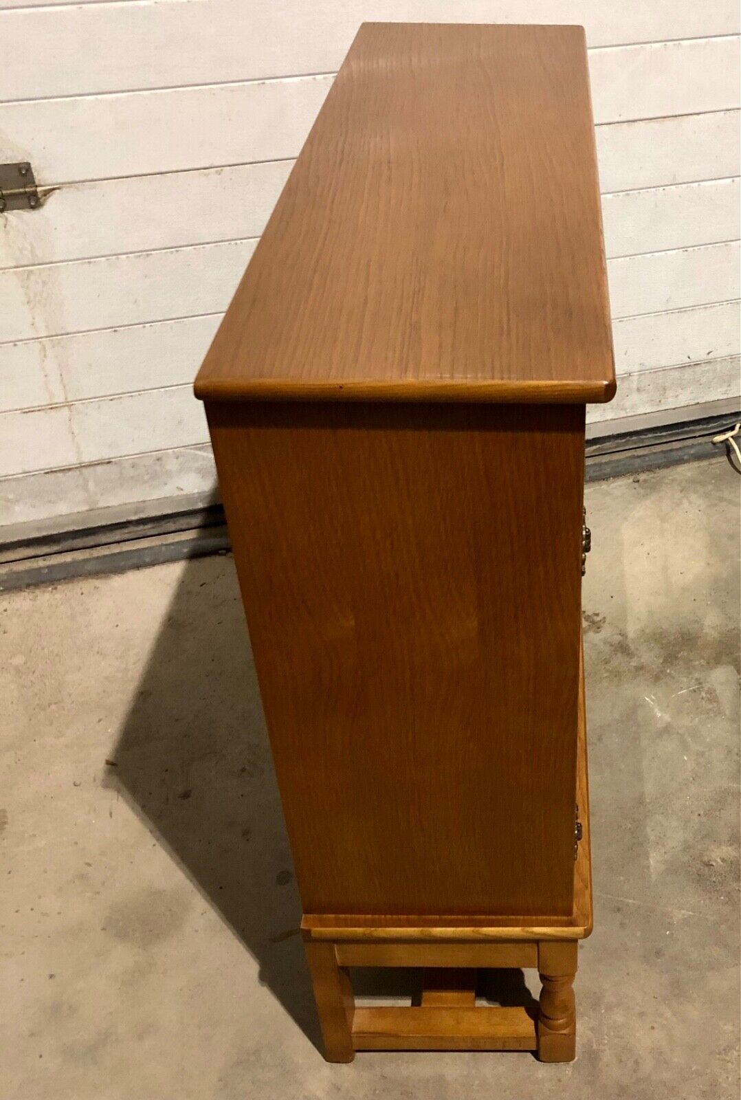 000779....Handsome Vintage Oak Bookcase / Display Cabinet ( sold )