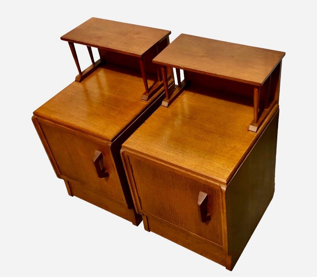 000806....Two Retro G Plan Oak Bedside Cabinets / Bedside Tables ( sold )