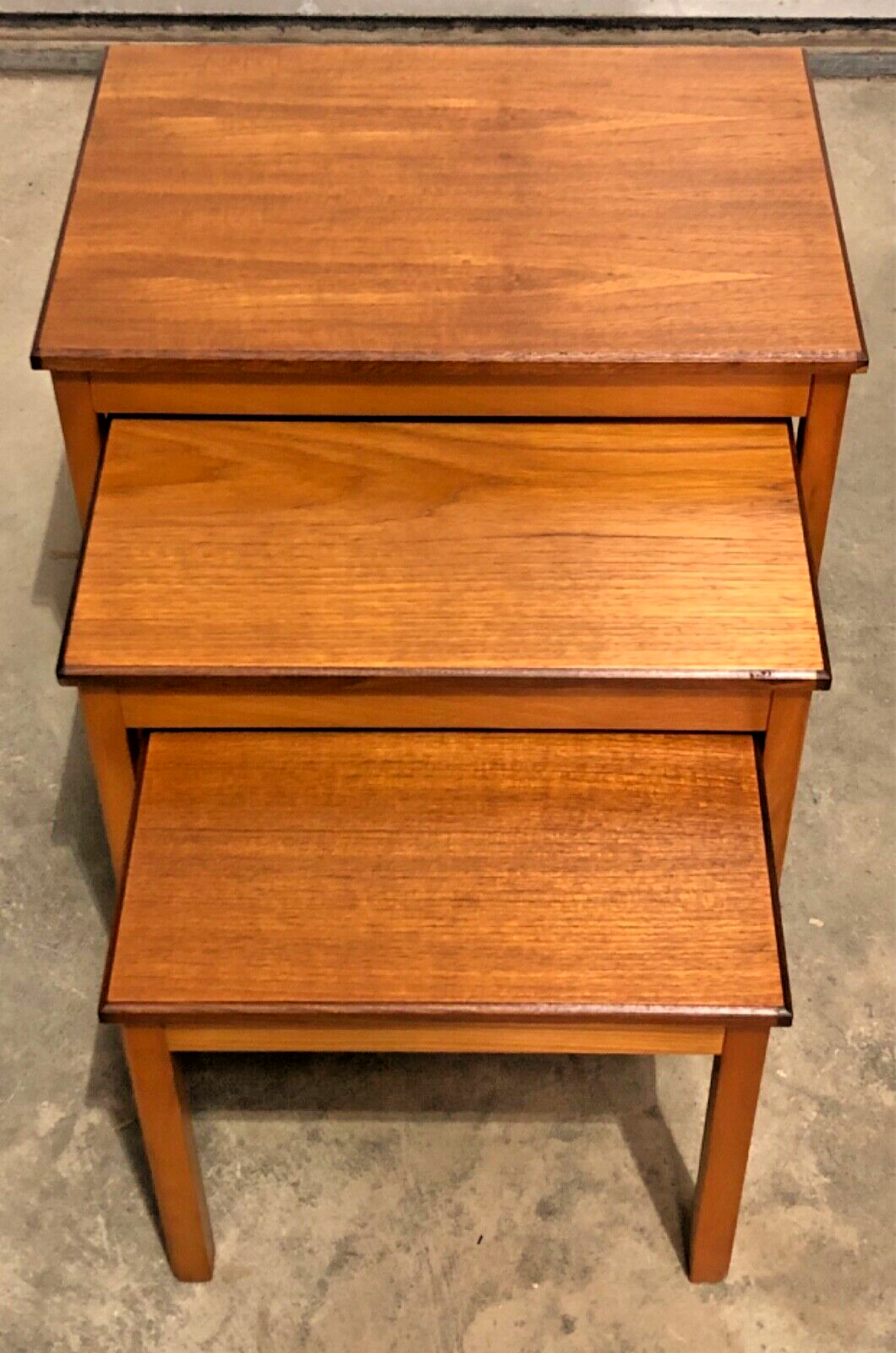000861....Retro Teak Nest Of Tables / Danish Style Tables ( sold )