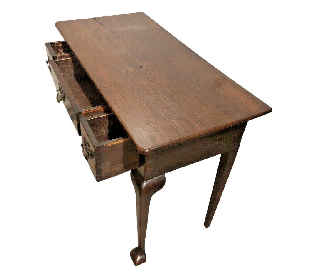 000801....Handsome Antique Oak Lowboy / Writing Table