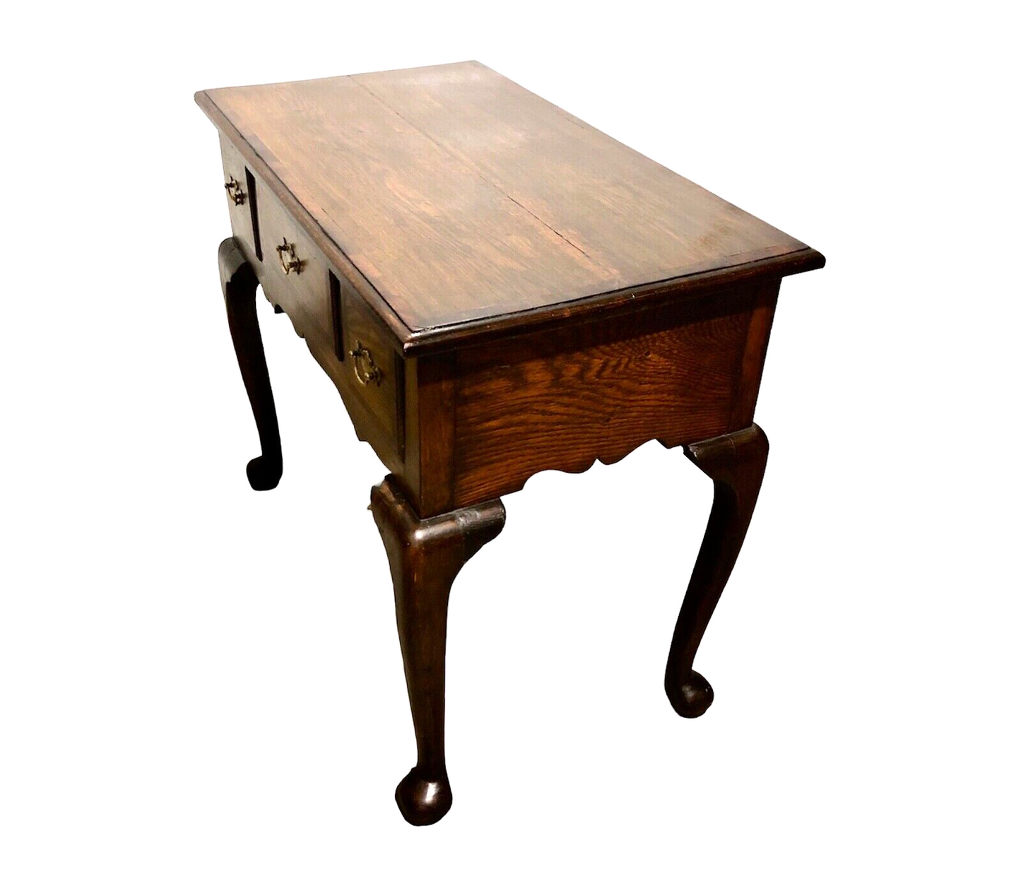 000796....Handsome Vintage Oak Lowboy Desk