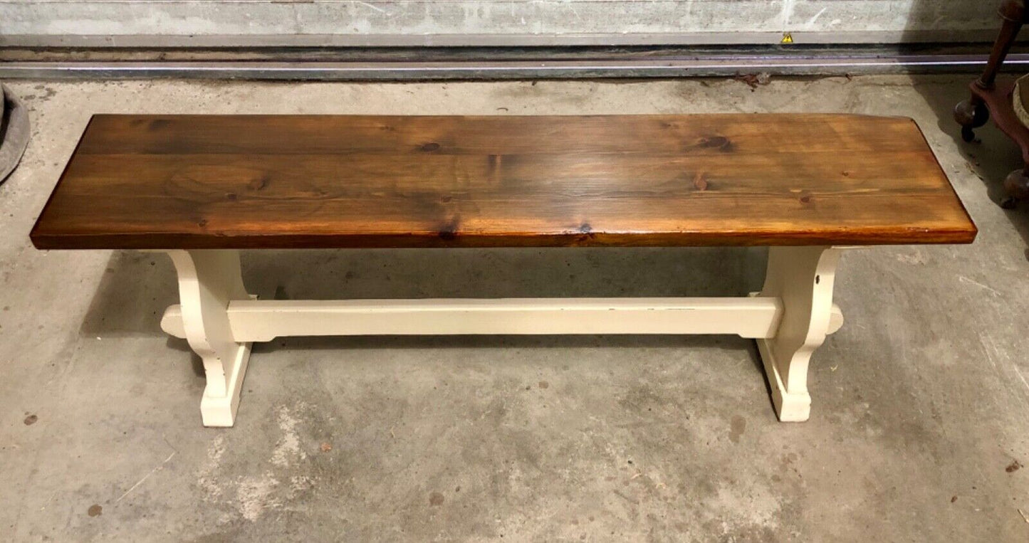 000745....Classic Vintage Bench With Painted Base ( sold )