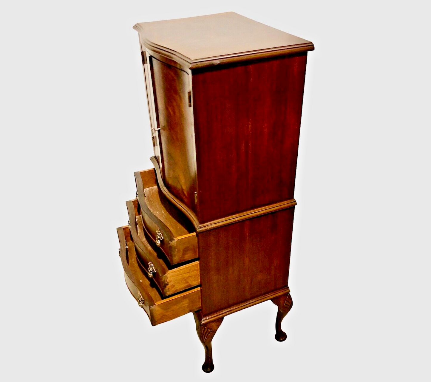 000794....Handsome Small Vintage Mahogany Drinks Cabinet With Drawers ( sold )