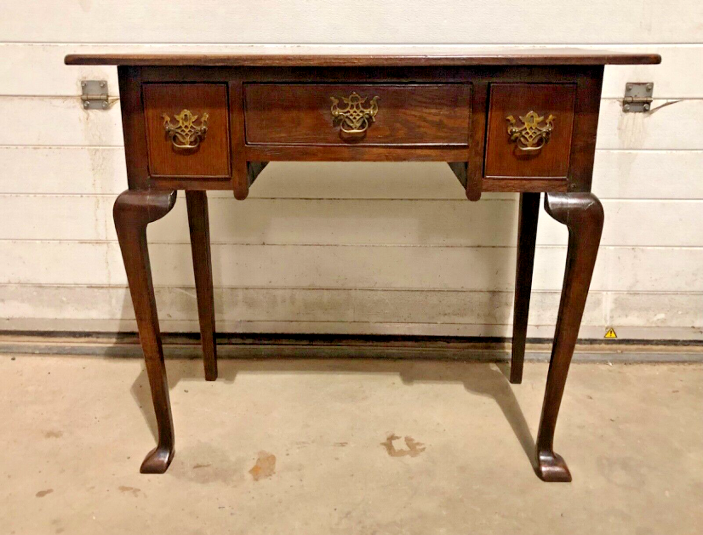 000801....Handsome Antique Oak Lowboy / Writing Table