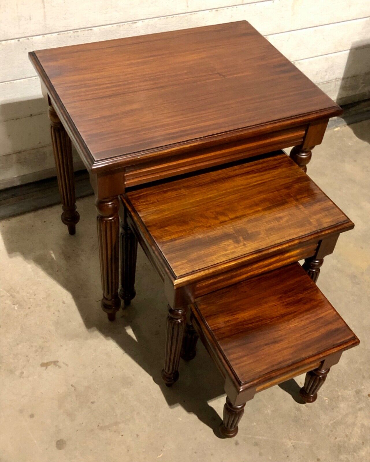 000754....Handsome Vintage Mahogany Nest Of Tables / Coffee Tables ( sold )