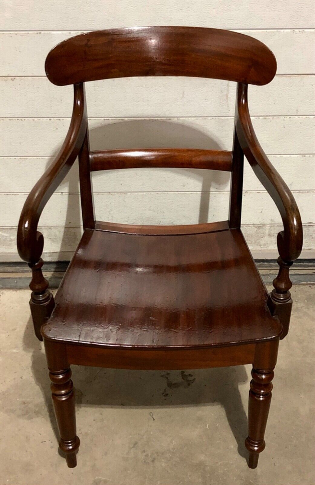 000761....Handsome Antique Regency Mahogany Carver Armchair ( sold )