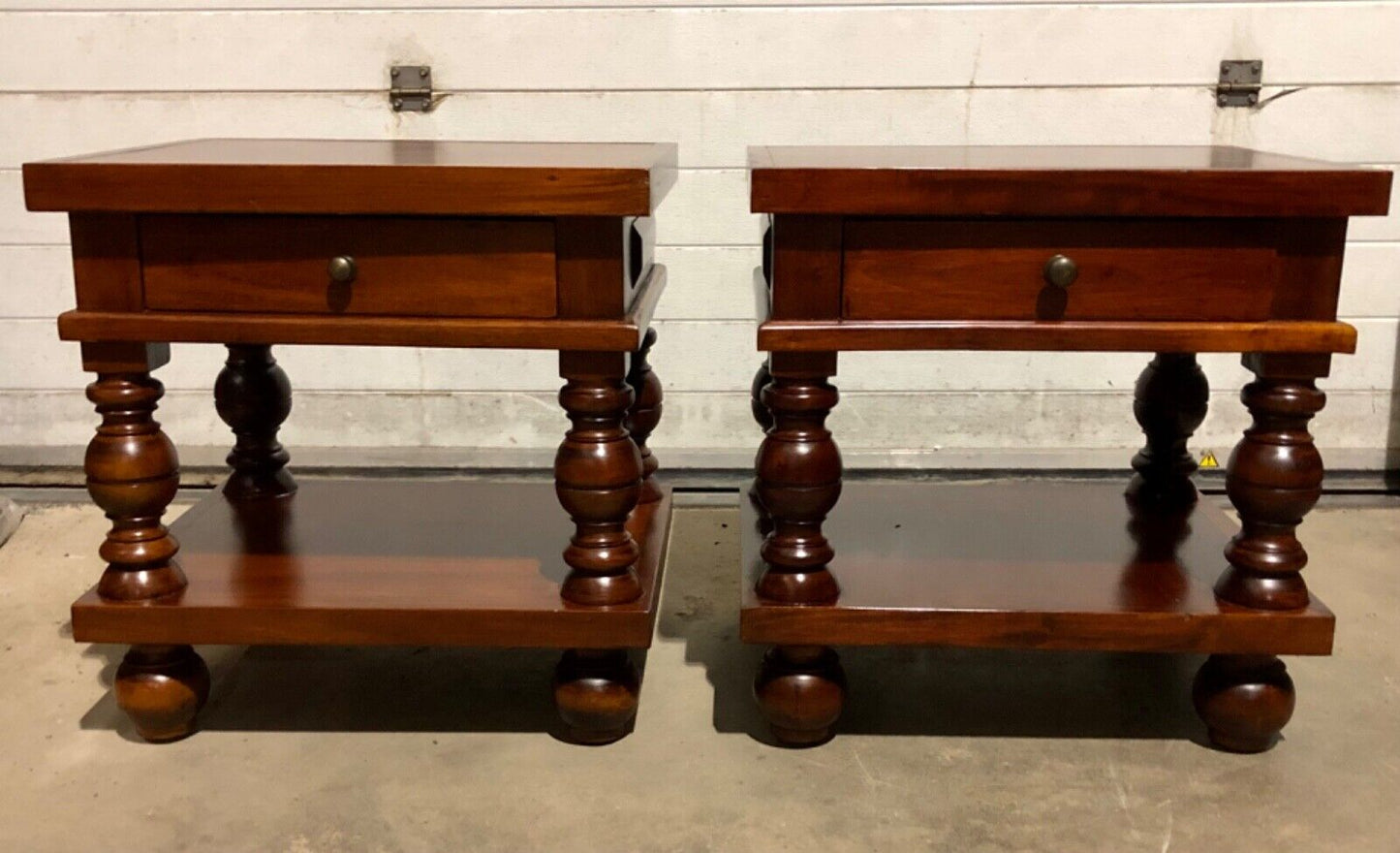 000771....Handsome Pair Of Vintage Bedside Tables / Lamp Tables ( sold )