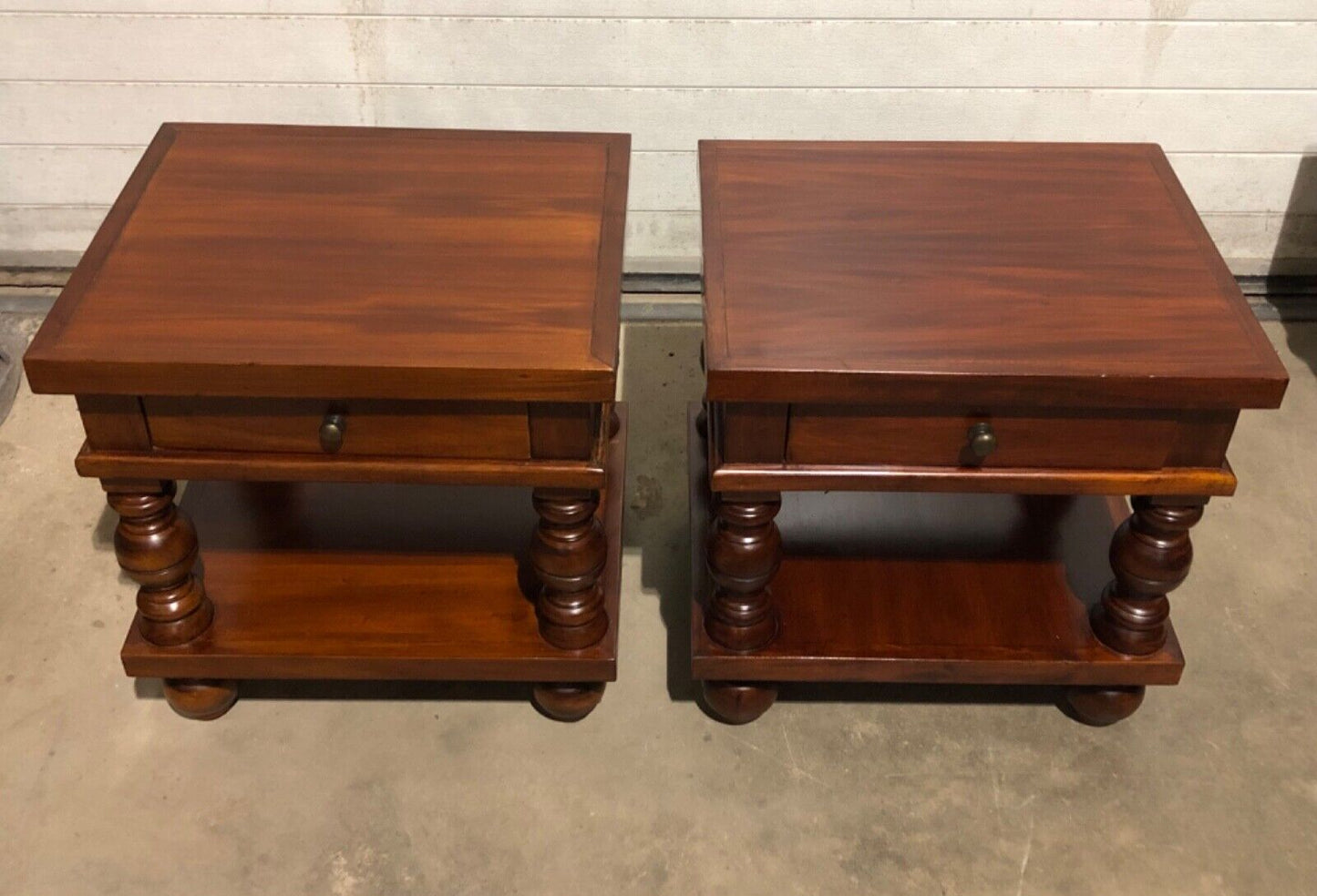 000771....Handsome Pair Of Vintage Bedside Tables / Lamp Tables ( sold )