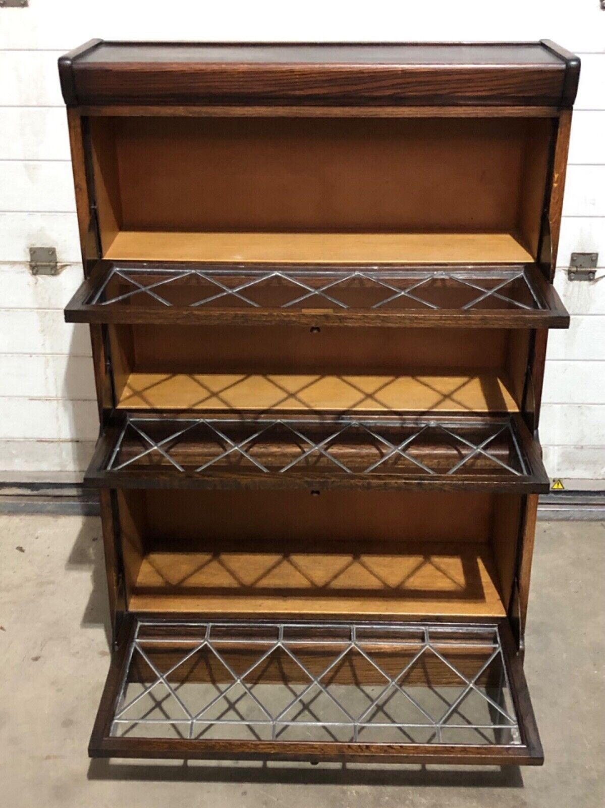 000777....Handsome Vintage Barristers Style Bookcase / Stacking Glazed Bookshelves
