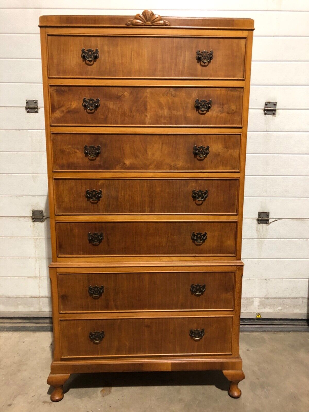 000776....Handsome Vintage Walnut Tallboy / Seven Drawer Tall Chest ( sold )