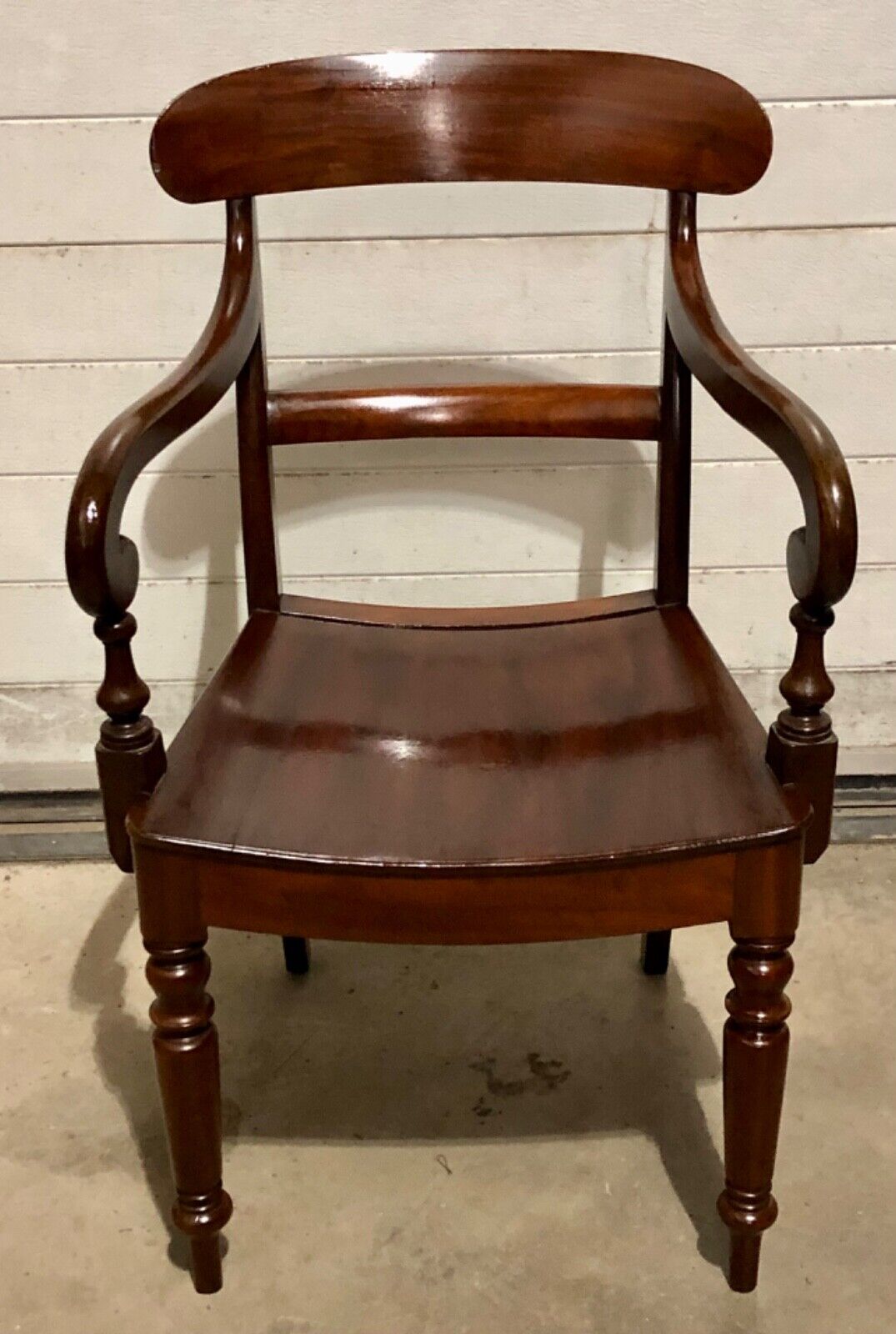 000761....Handsome Antique Regency Mahogany Carver Armchair ( sold )
