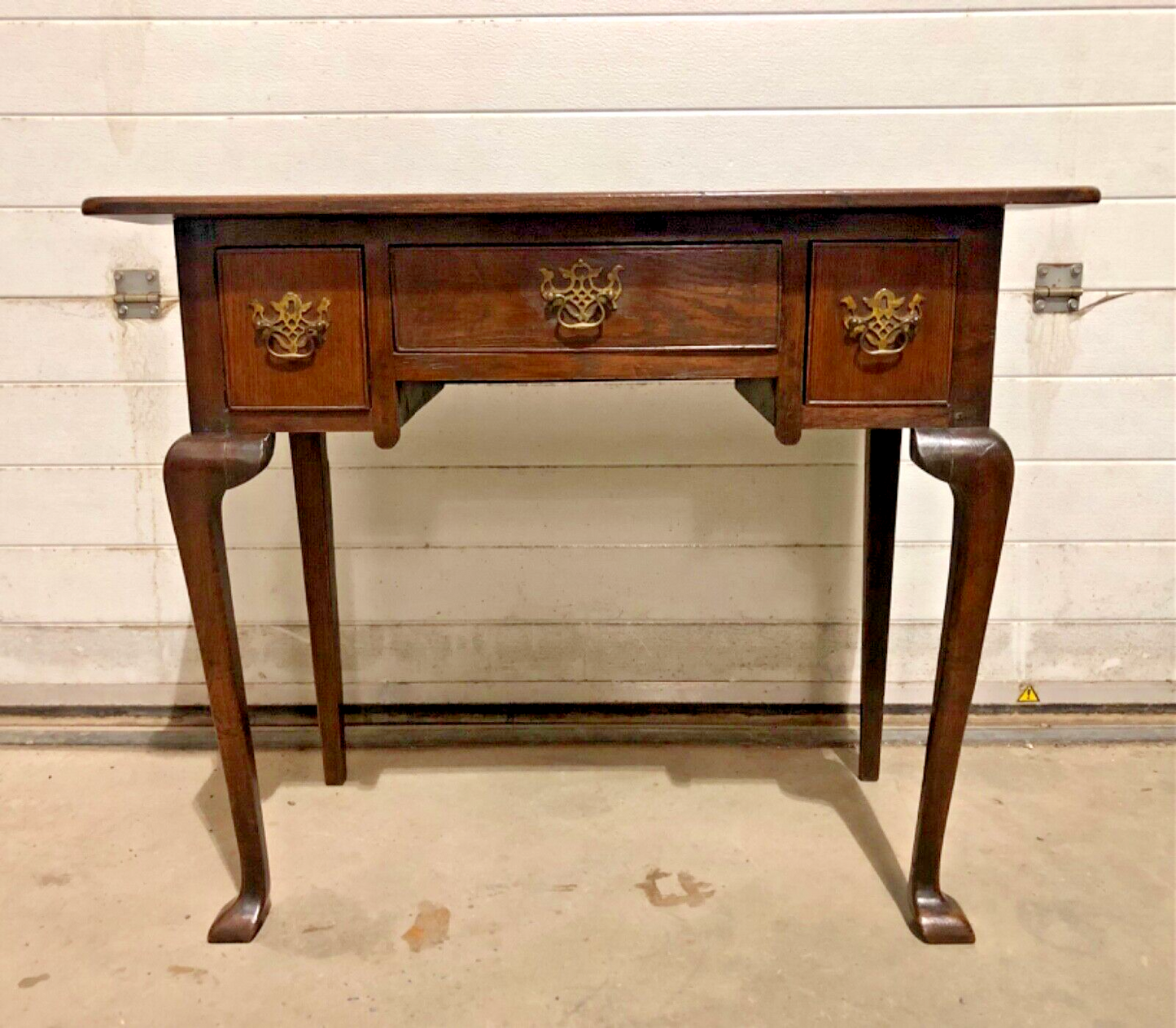 000801....Handsome Antique Oak Lowboy / Writing Table