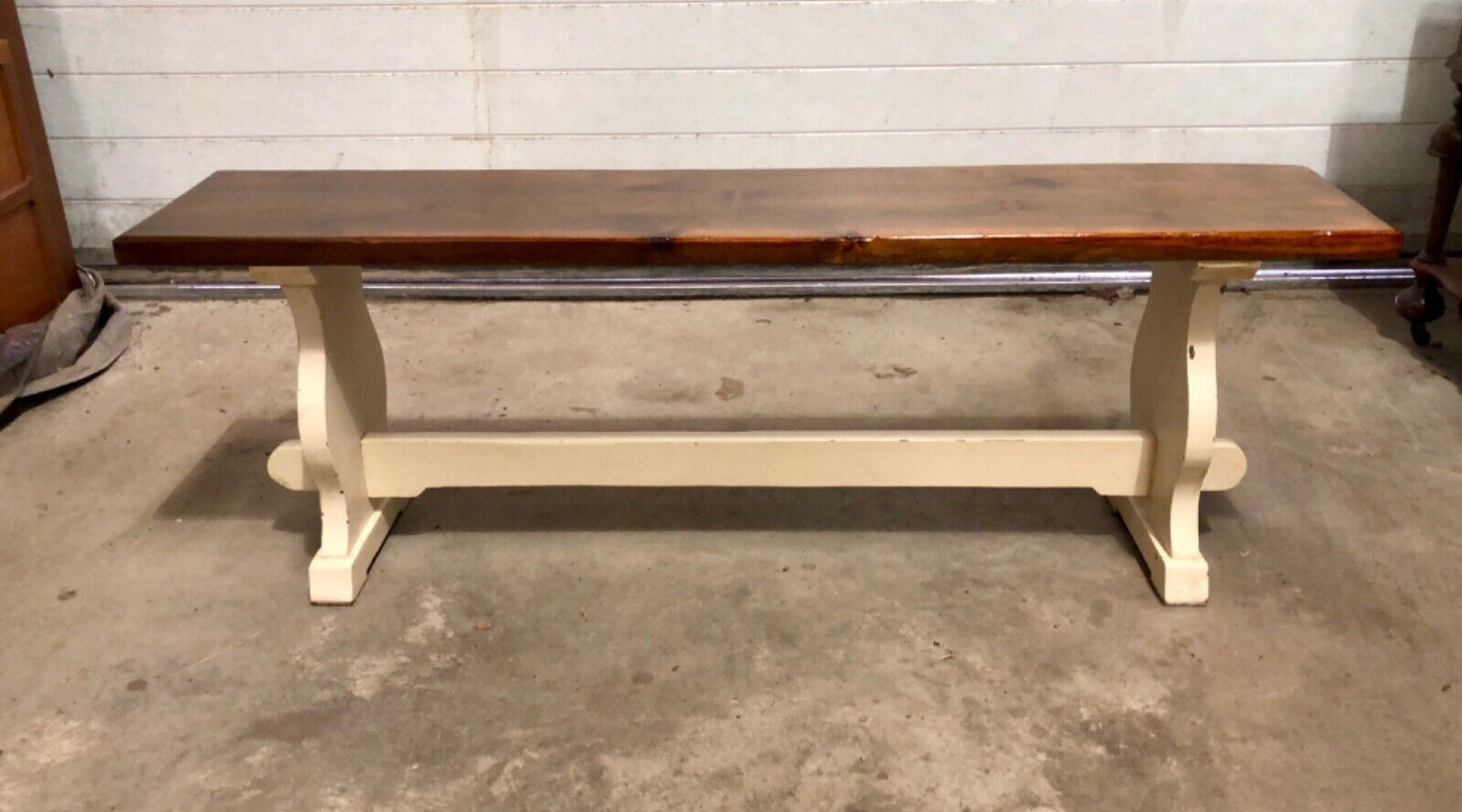 000745....Classic Vintage Bench With Painted Base ( sold )