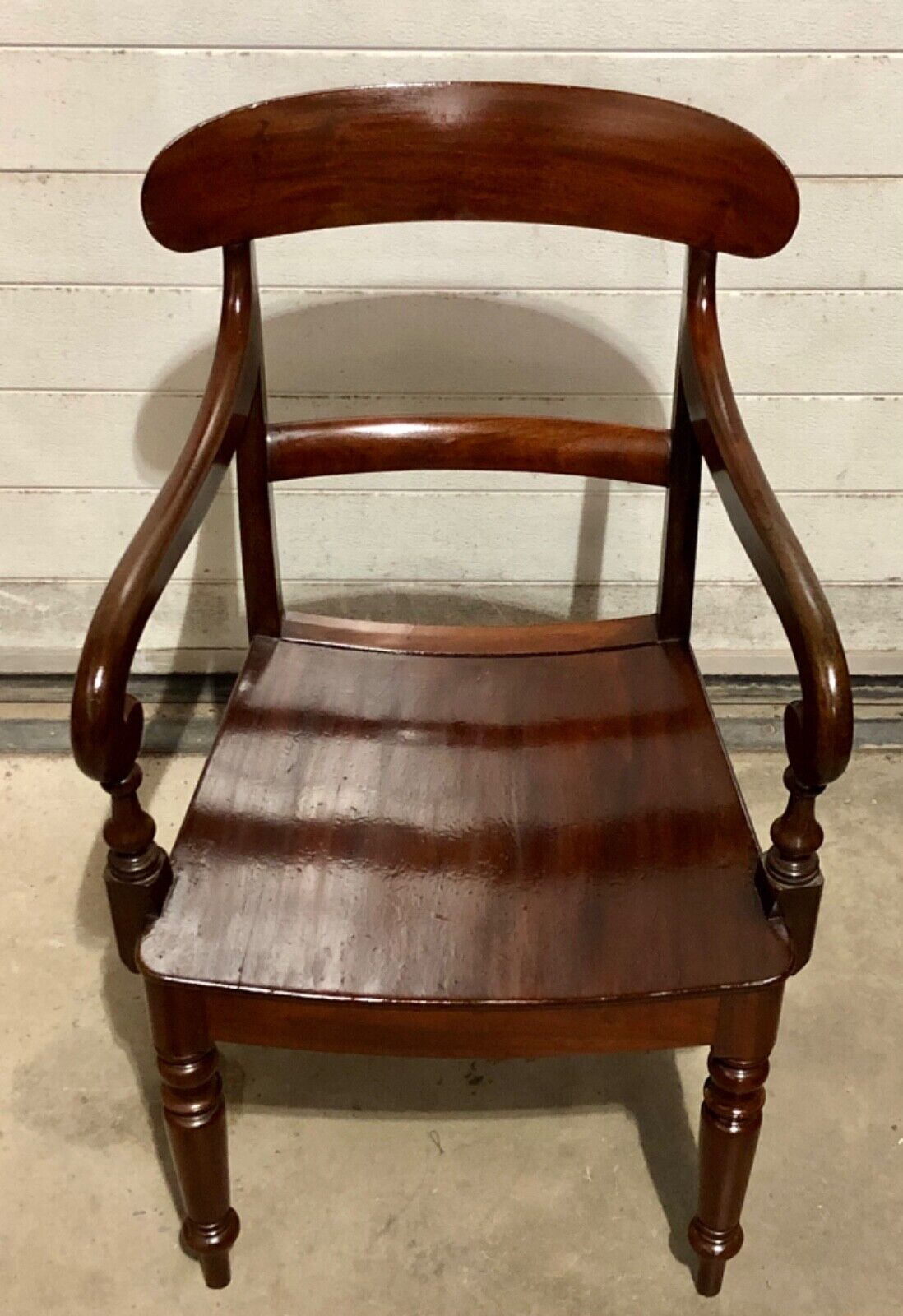 000761....Handsome Antique Regency Mahogany Carver Armchair ( sold )
