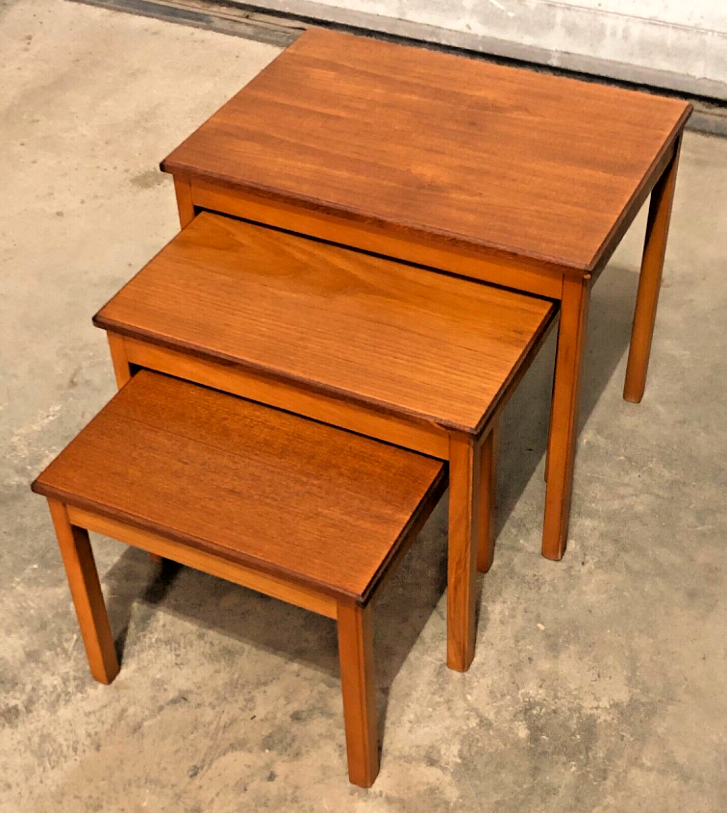 000861....Retro Teak Nest Of Tables / Danish Style Tables ( sold )