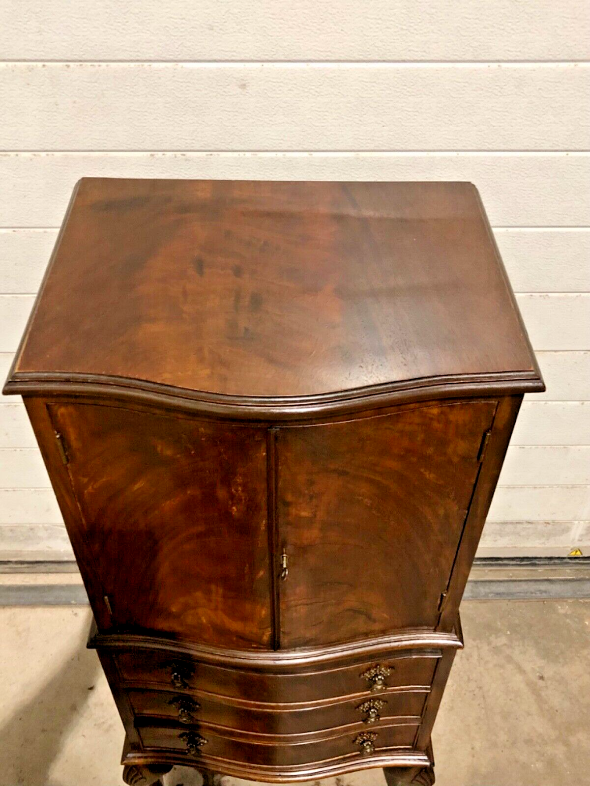 000794....Handsome Small Vintage Mahogany Drinks Cabinet With Drawers ( sold )