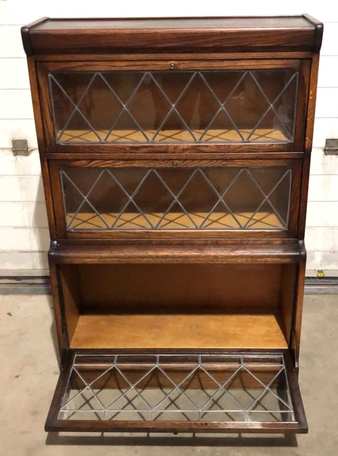 000777....Handsome Vintage Barristers Style Bookcase / Stacking Glazed Bookshelves
