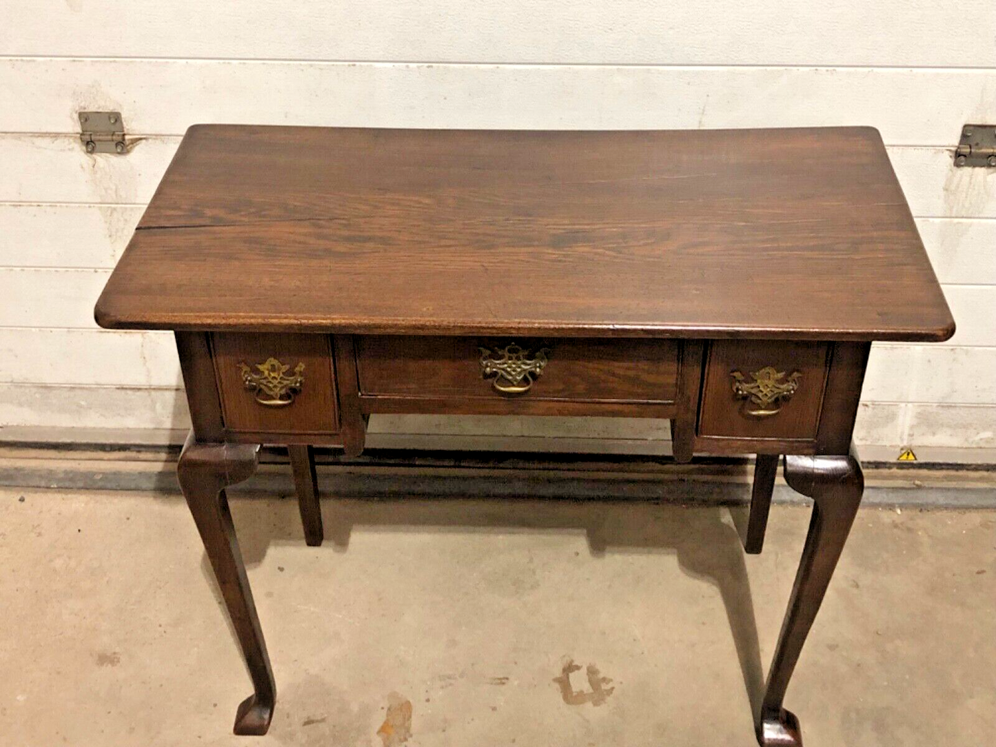 000801....Handsome Antique Oak Lowboy / Writing Table