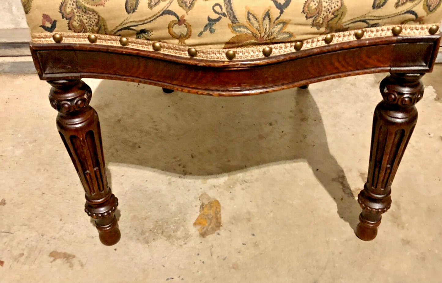 000790....Handsome Set Of Four Antique Carved Oak Dining Chairs