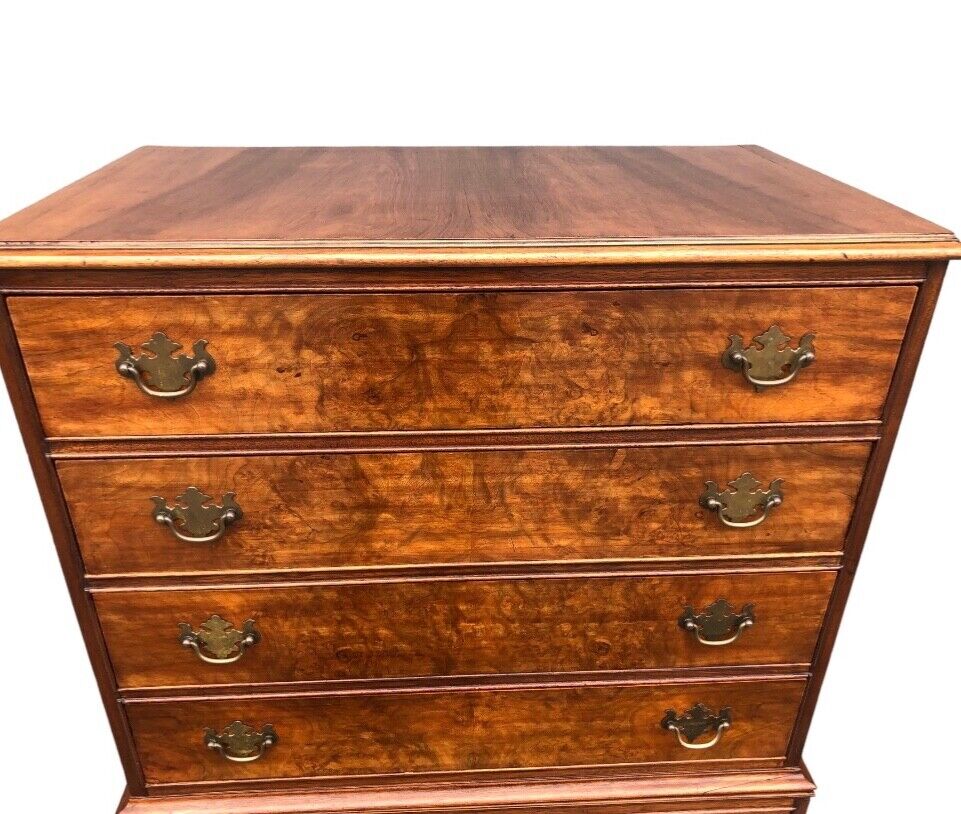 000819....Handsome Vintage Figured Walnut Tallboy Chest On Chest ( sold )
