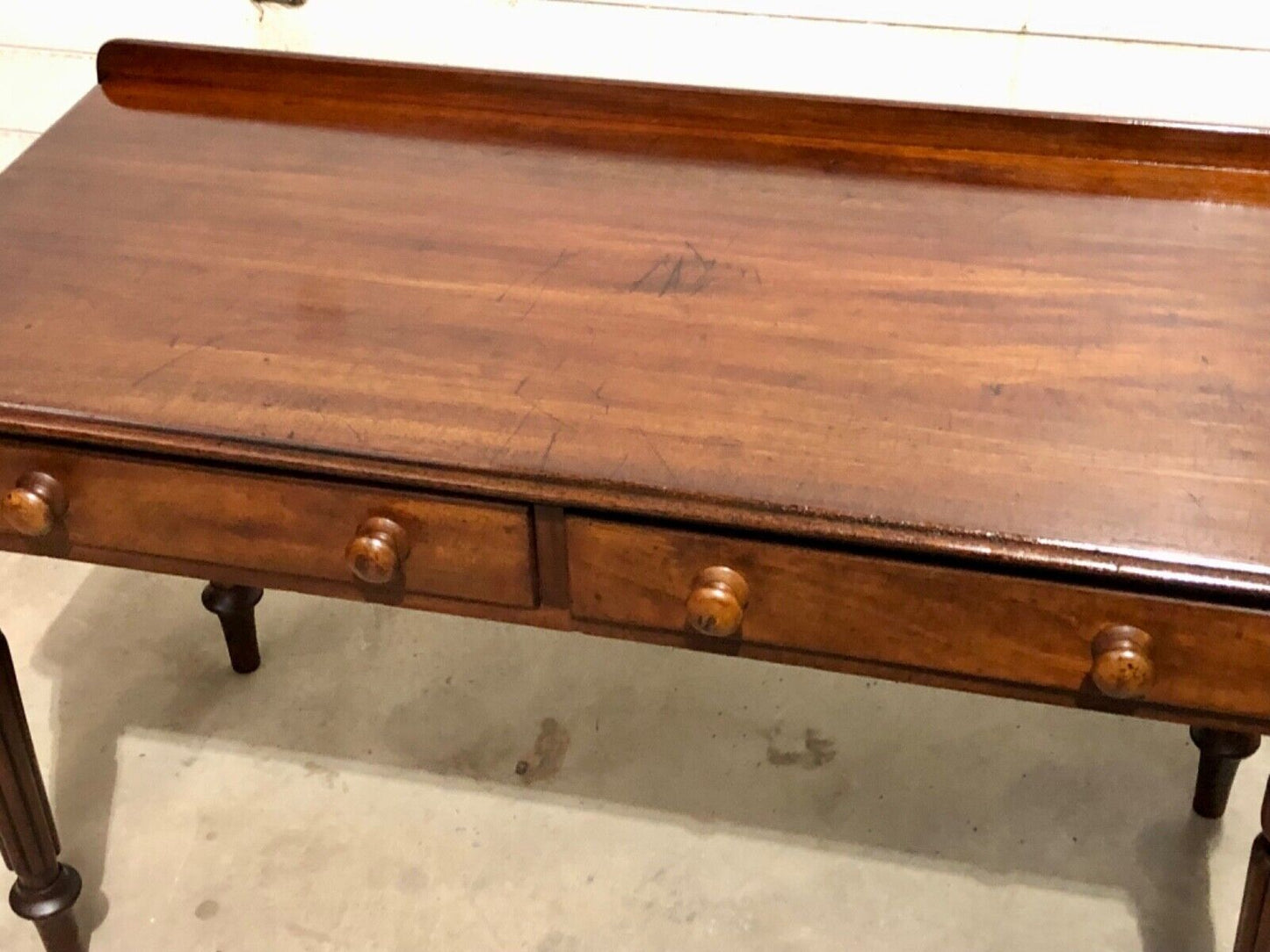 000756....Handsome Antique Mahogany Writing / Hall Table