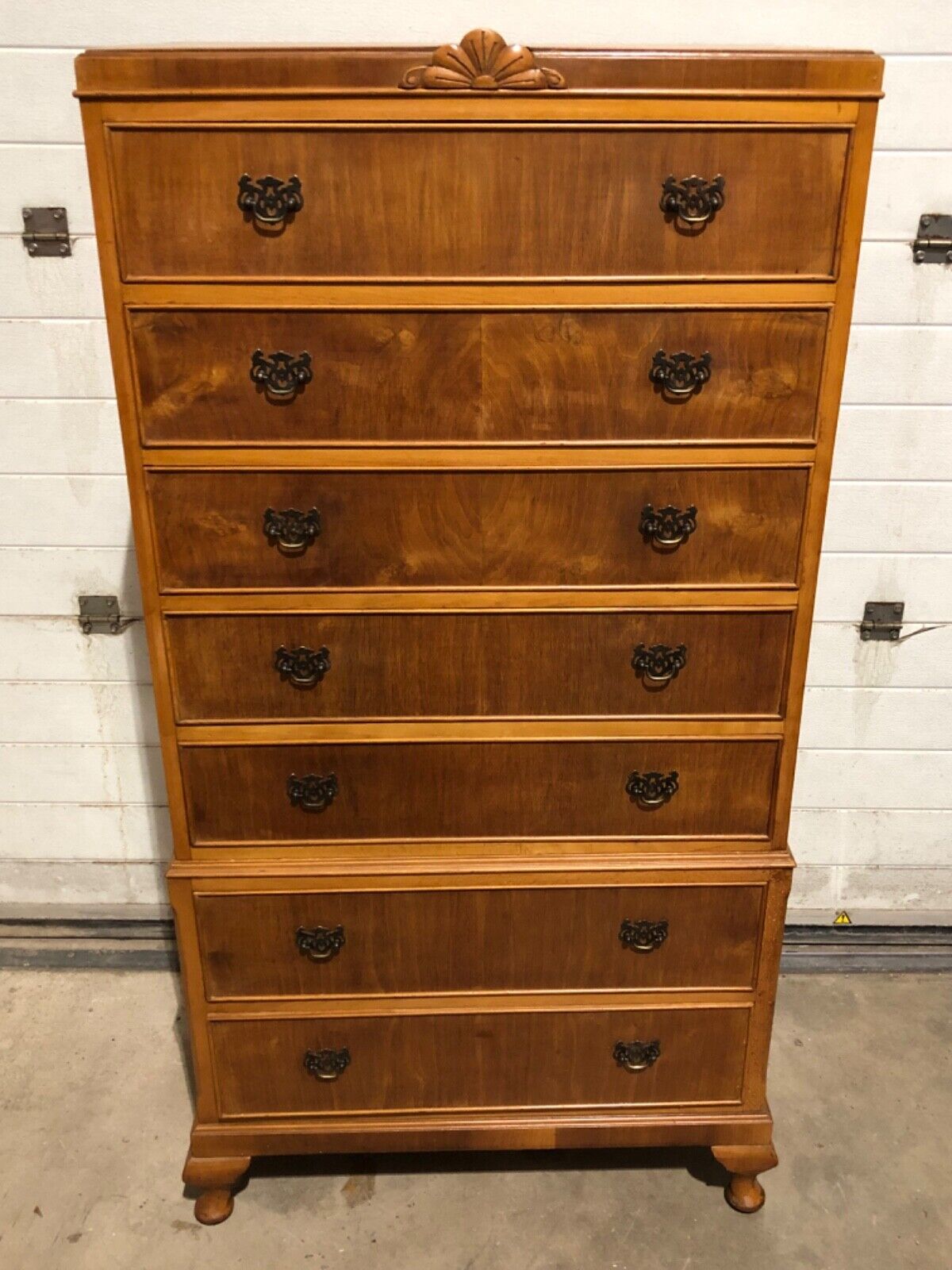 000776....Handsome Vintage Walnut Tallboy / Seven Drawer Tall Chest ( sold )