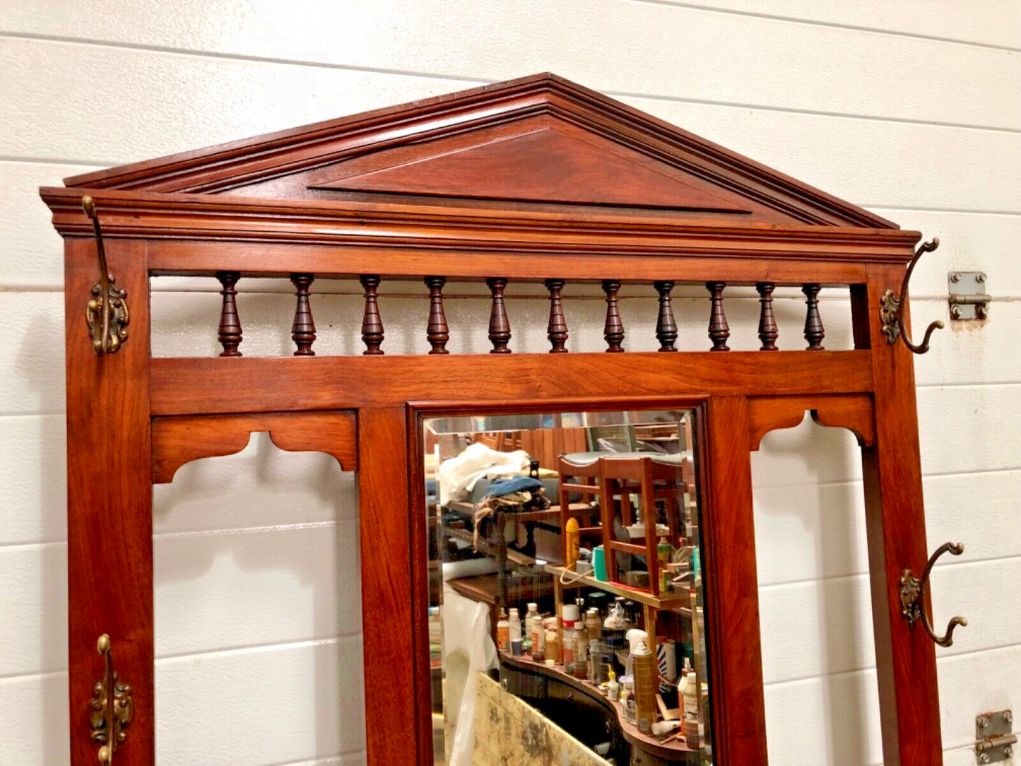 000838....Handsome Edwardian Walnut Hall Stand / Coat And Stick Stand ( sold )