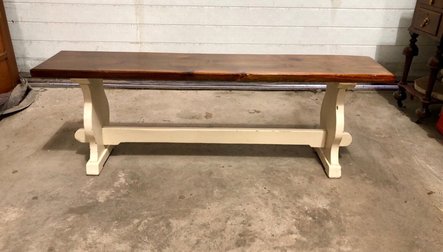 000745....Classic Vintage Bench With Painted Base ( sold )