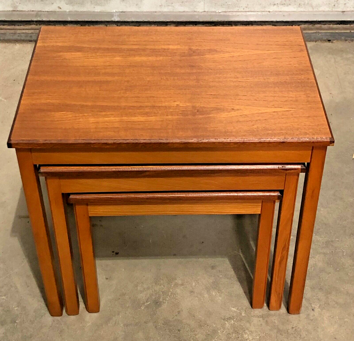 000861....Retro Teak Nest Of Tables / Danish Style Tables ( sold )