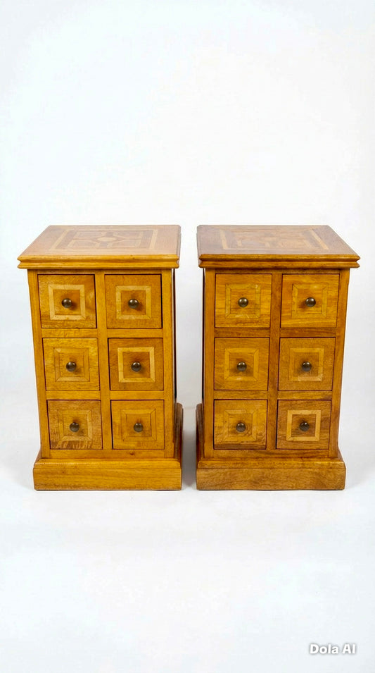 000552....Handsome Pair Of Vintage Six Drawer Chests ( sold )