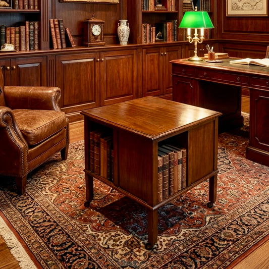 000525....Handsome Vintage Mahogany Coffee Table Bookcase