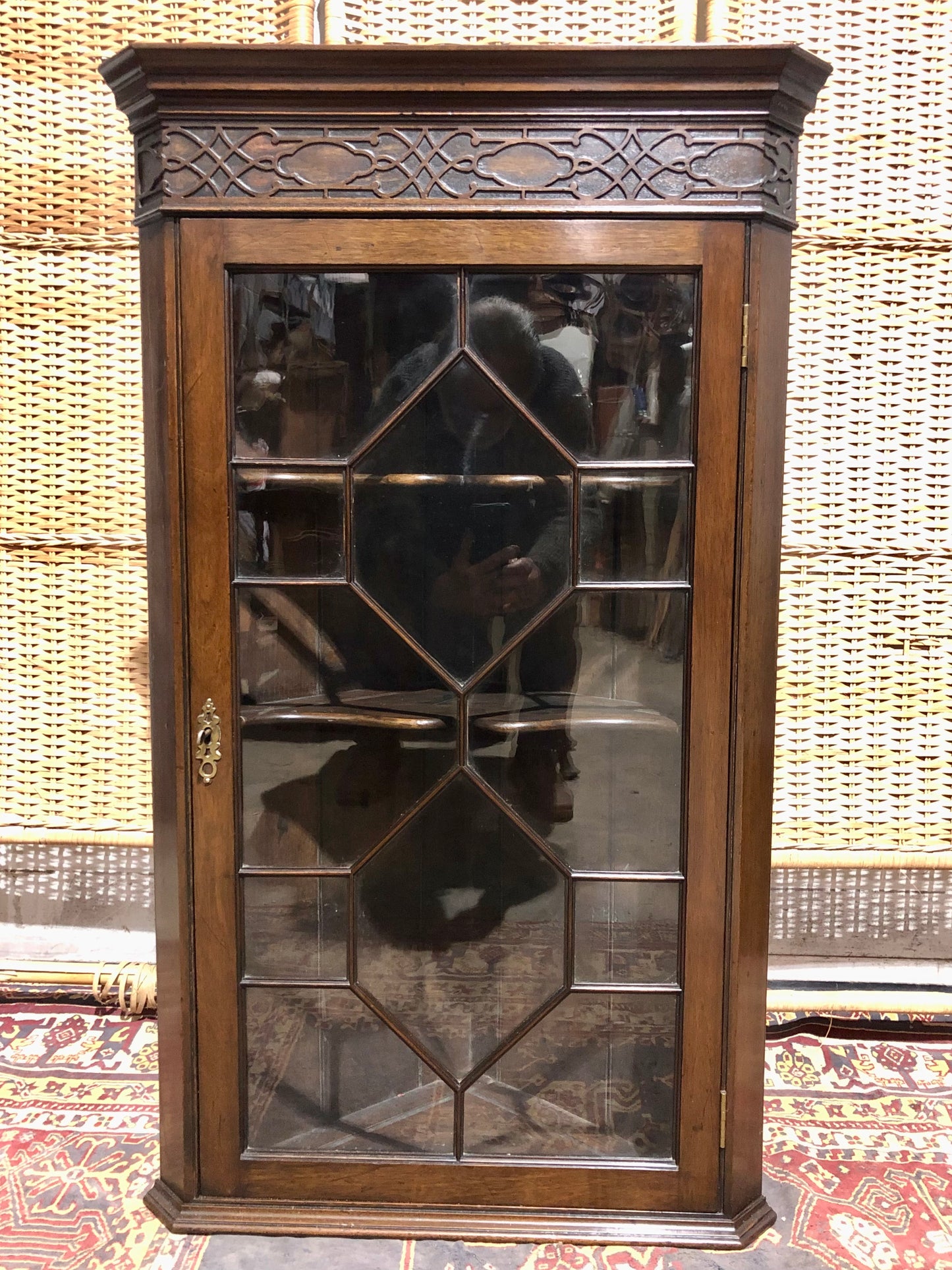000560....Handsome Pair Of Mahogany Glazed Corner Cabinets