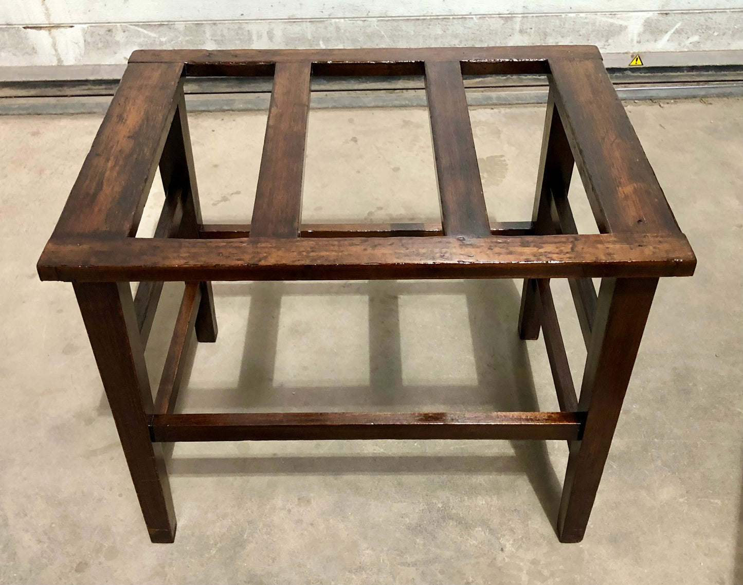 000721....Two Vintage Luggage Racks / Suitcase Stands ( sold )