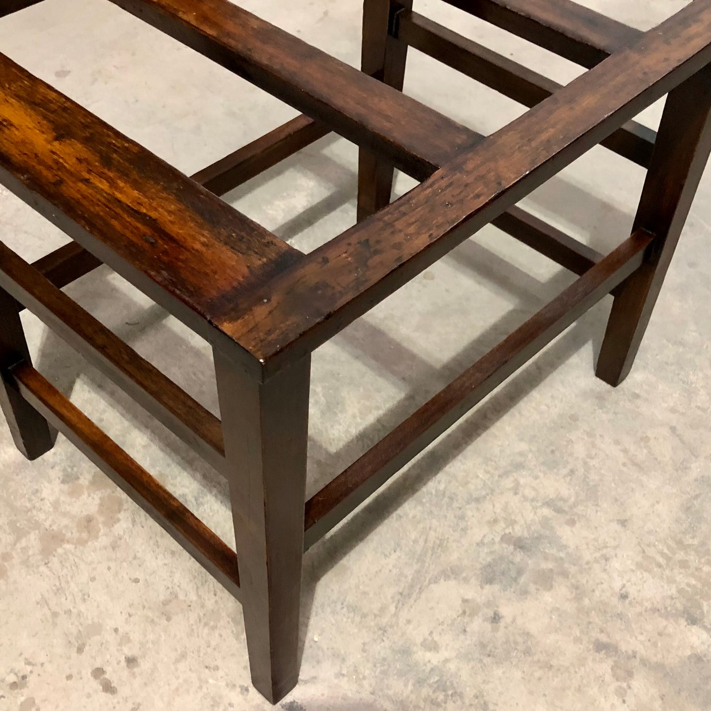 000721....Two Vintage Luggage Racks / Suitcase Stands ( sold )