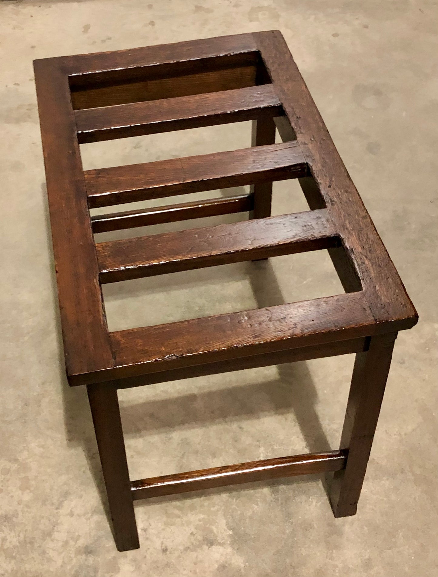 000721....Two Vintage Luggage Racks / Suitcase Stands ( sold )