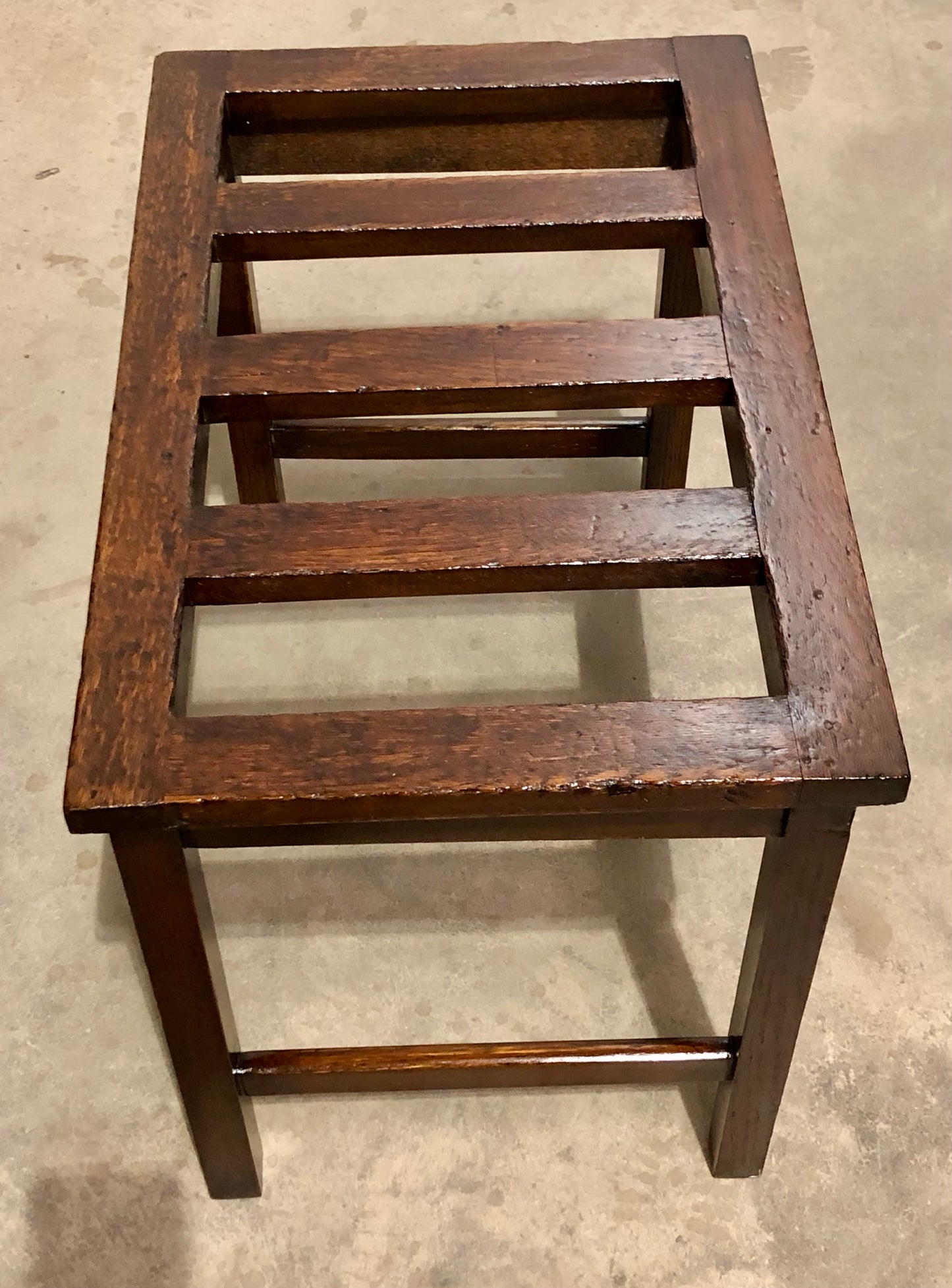 000721....Two Vintage Luggage Racks / Suitcase Stands ( sold )