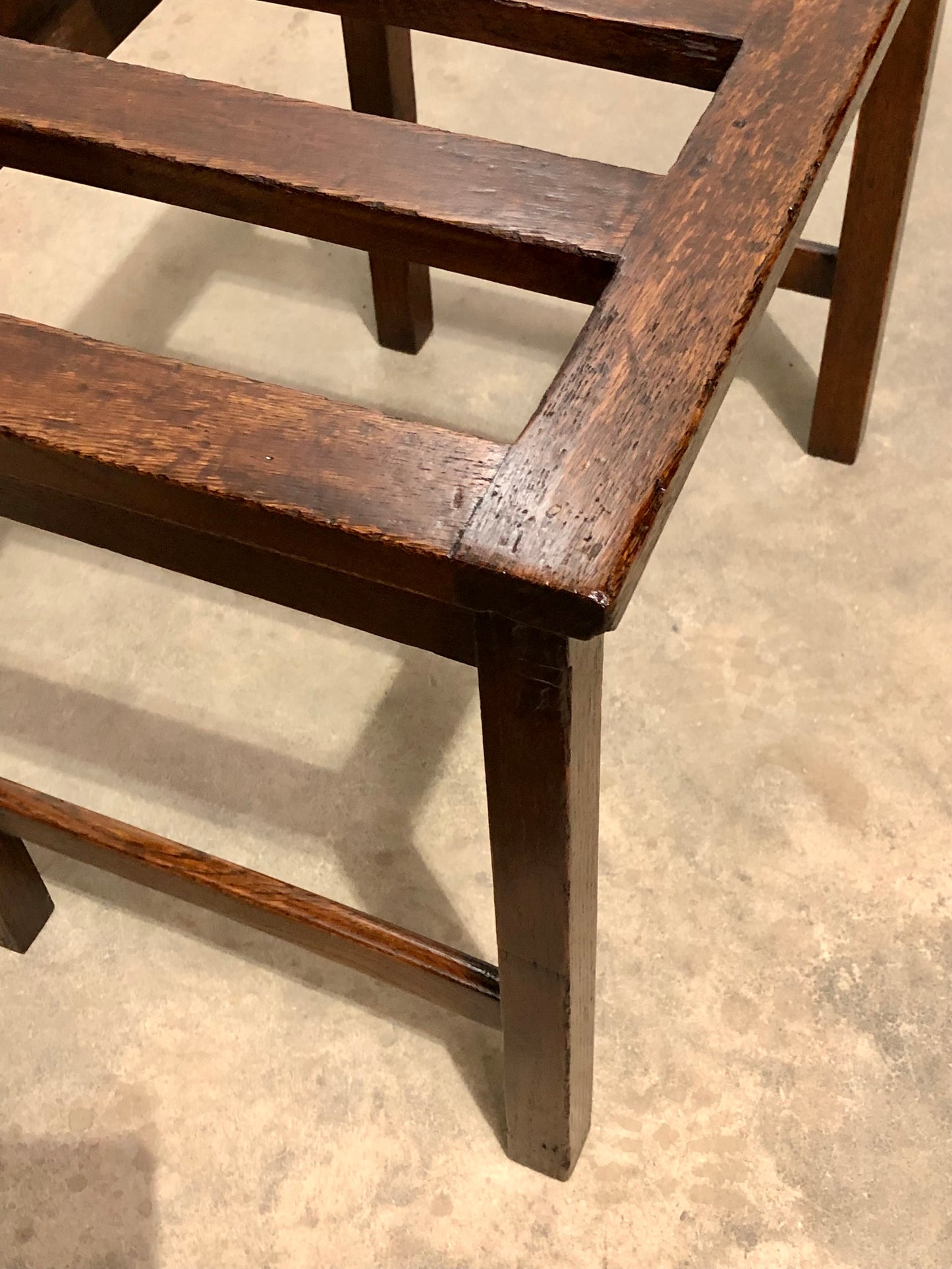 000721....Two Vintage Luggage Racks / Suitcase Stands ( sold )