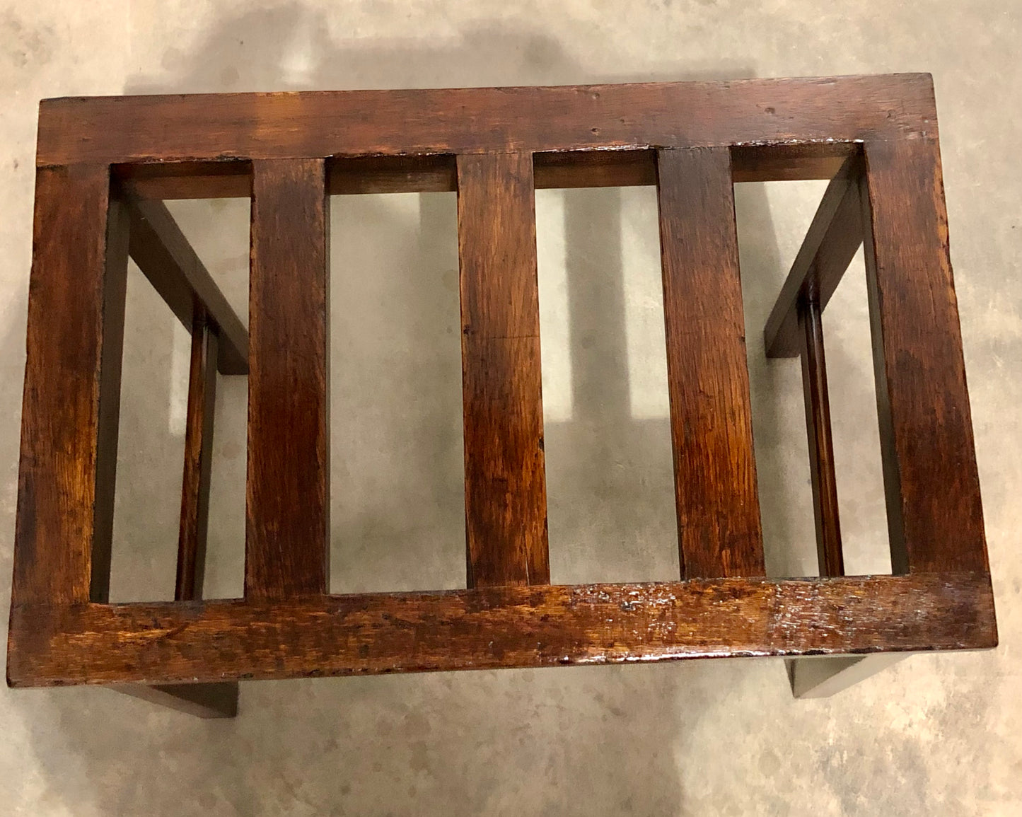 000721....Two Vintage Luggage Racks / Suitcase Stands ( sold )