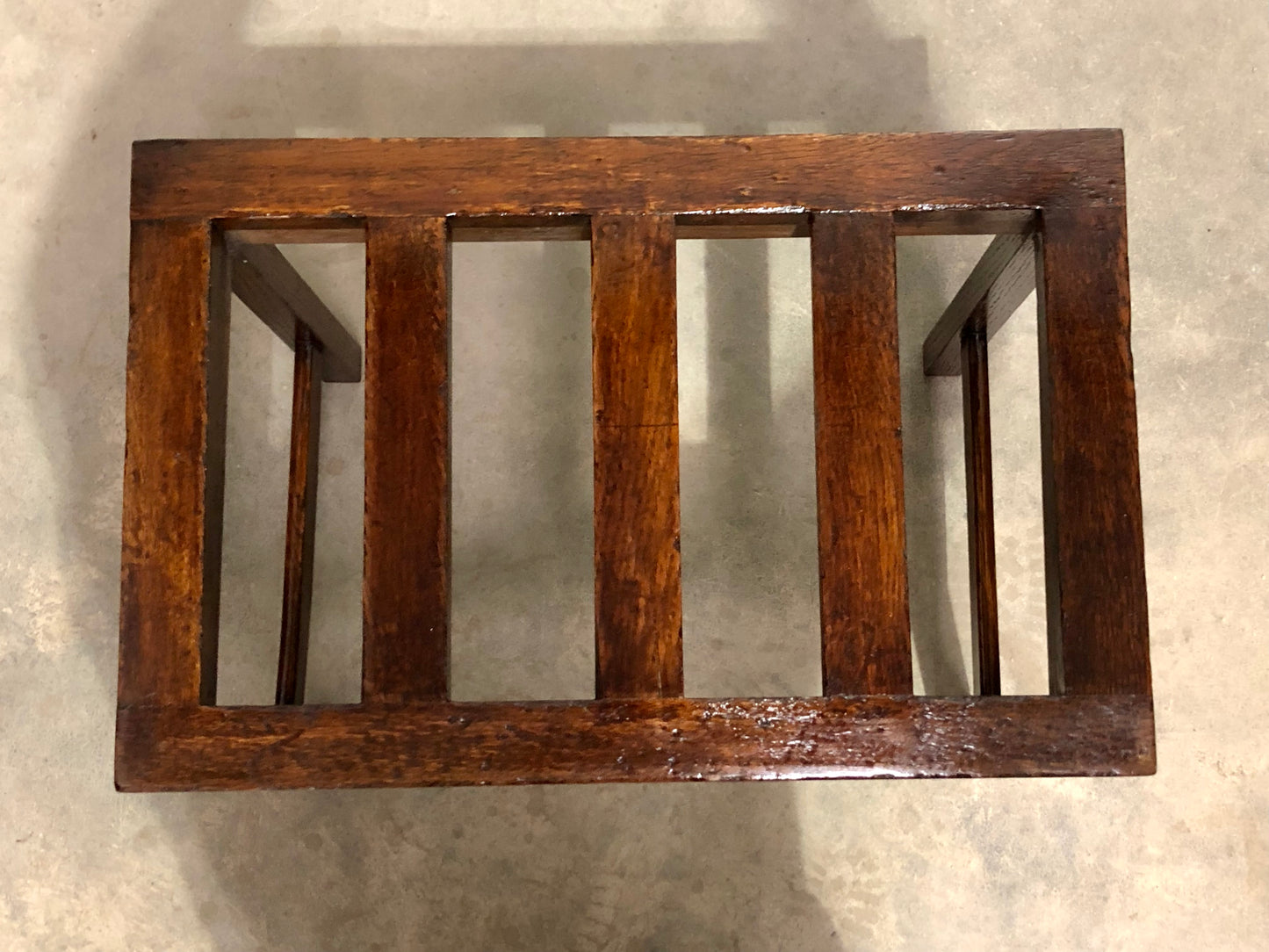 000721....Two Vintage Luggage Racks / Suitcase Stands ( sold )